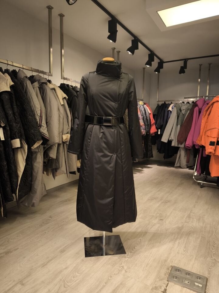 BiBi 2614 DİK HAKİM YAKALI MANTO MONT (SİYAH)