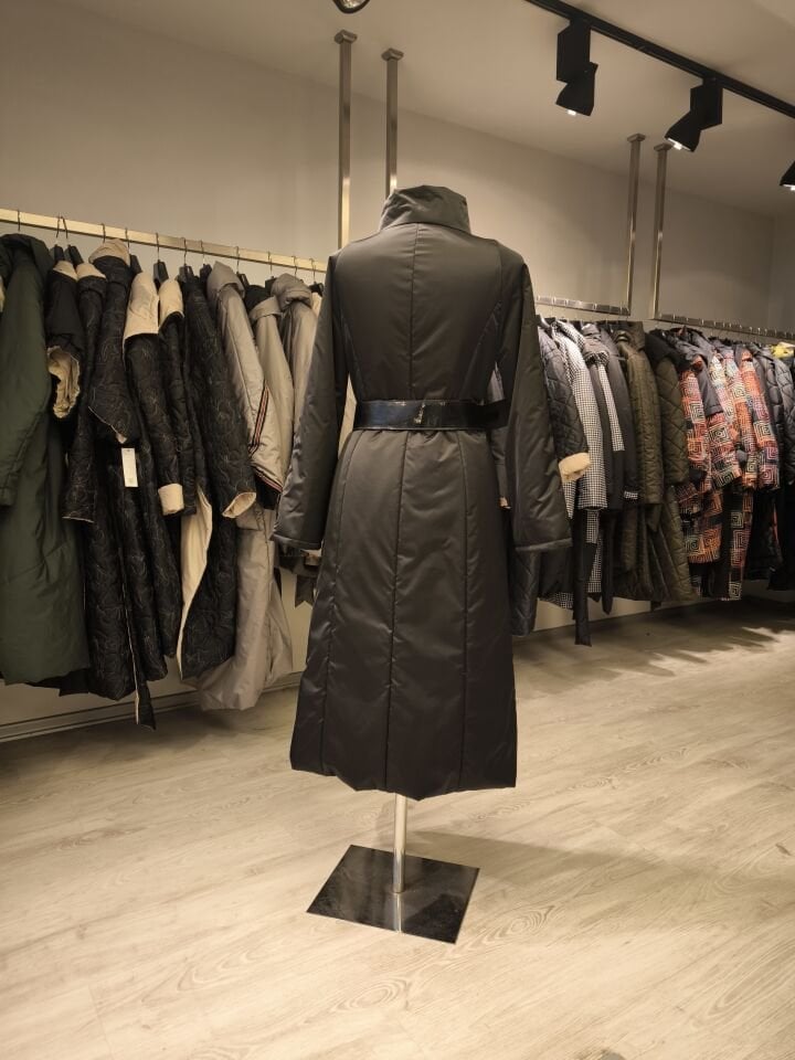 BiBi 2614 DİK HAKİM YAKALI MANTO MONT (SİYAH)